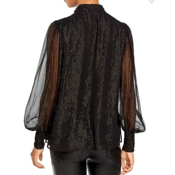 A.L.C. Silvie Striped Silk Chiffon Blouse Sz. 10 - Picture 3 of 8